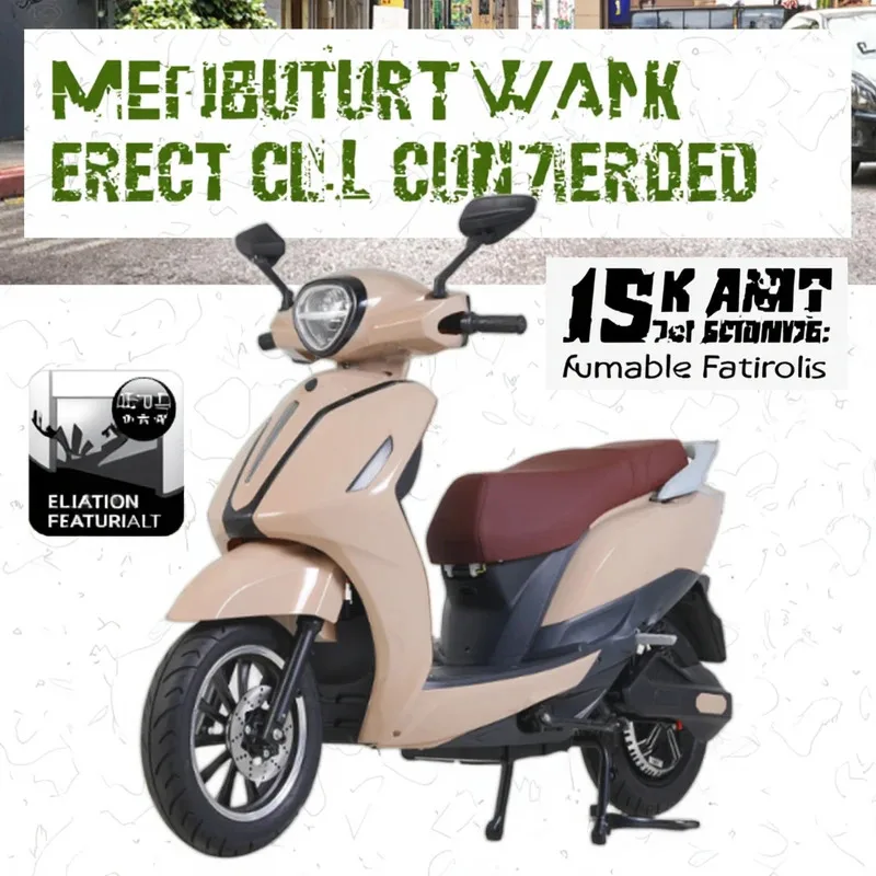 FL2 Electric Scooter Moped Model 1200W Rear Hub Motor Electric Motorcycle