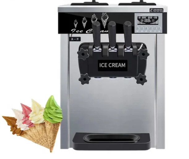 For Automatic 3 Flavors Soft Ice Cream Machine/ Softy Sundae Ice Cream Machine/ Soft serve Ice Cream Making Machine