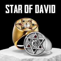 Solomon Star of David Men Rings Stainless Steel Women Jewelry Punk New In Rock Cool Stuff Fashion Accessories Gift Wholesale