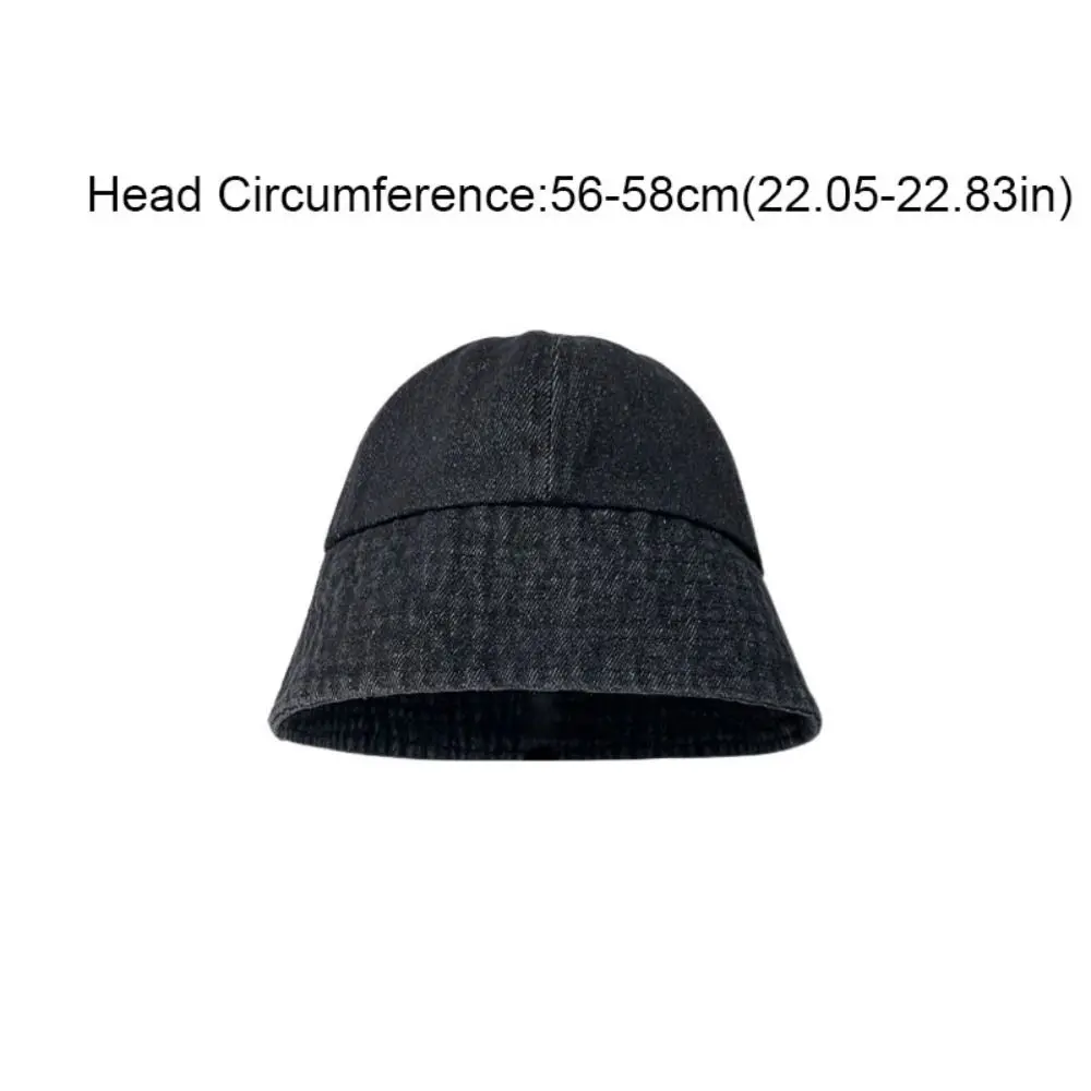 Soft Sunshade Denim Bucket Hats Lightweight Cloth Retro Fisherman Hat Blue Visors Sun Protection Basin Cap Spring