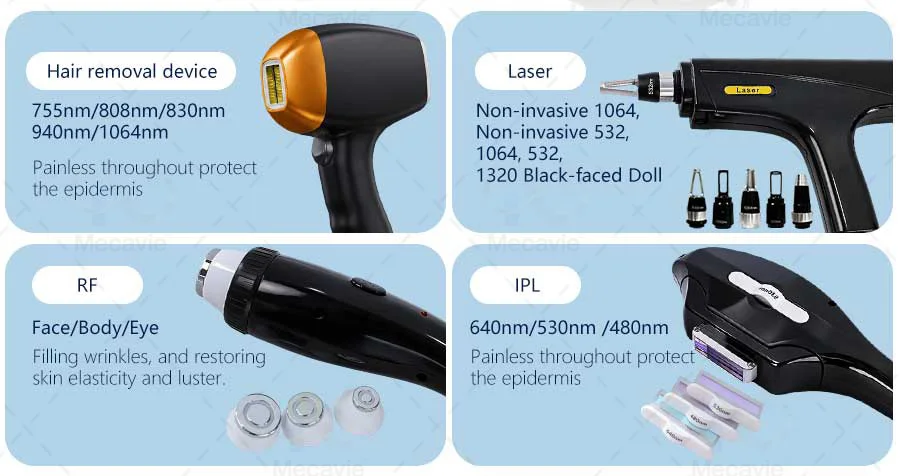 4 In 1 Soprano Titanium Ice Laser Hair Removal Device Alexandrite 808nm Diode Laser System Painless Permanent Body Hair Removal