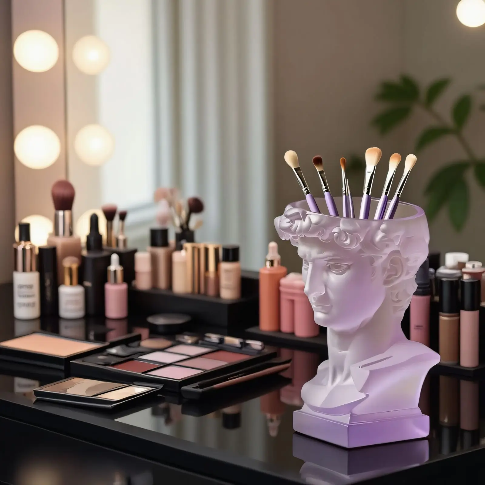 قالب زارع سيليكون برأس ديفيد، وعاء أسمنتي كلاسيكي، حامل عصاري للنحت الروماني، مشغولات ديكور فني من الراتنج بنفسك