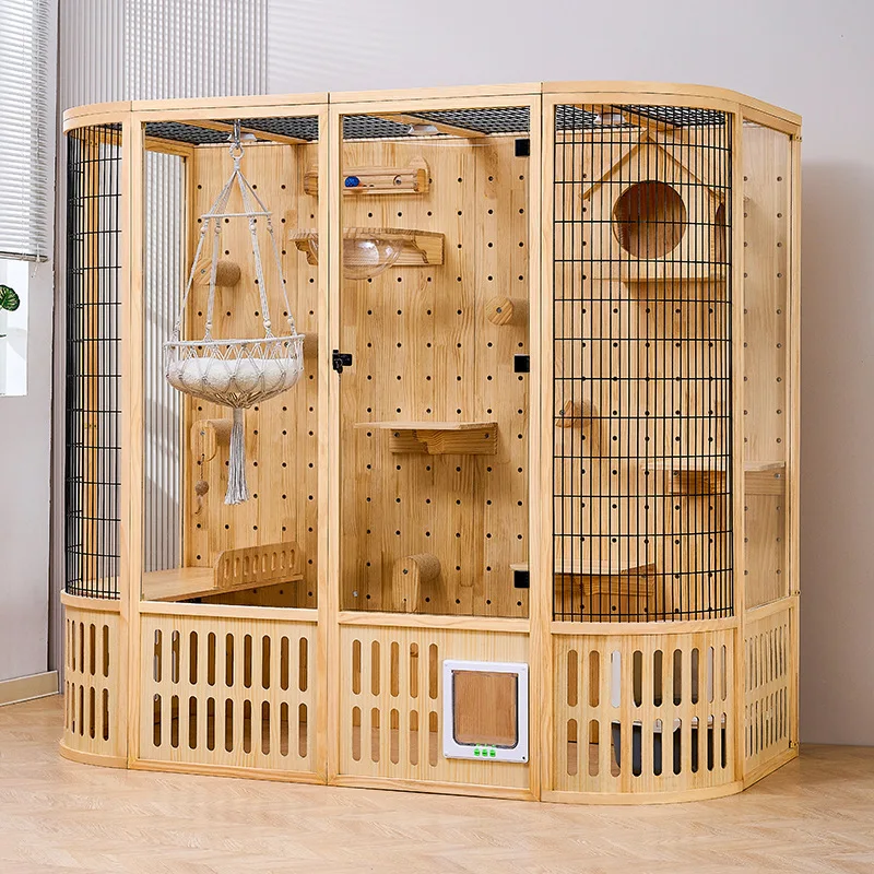 New Style-Super Large Cat Villa Cat Cage & Panoramic Large Cat House Luxury Indoor Cat Apartment, Large Pet Furniture Cat House