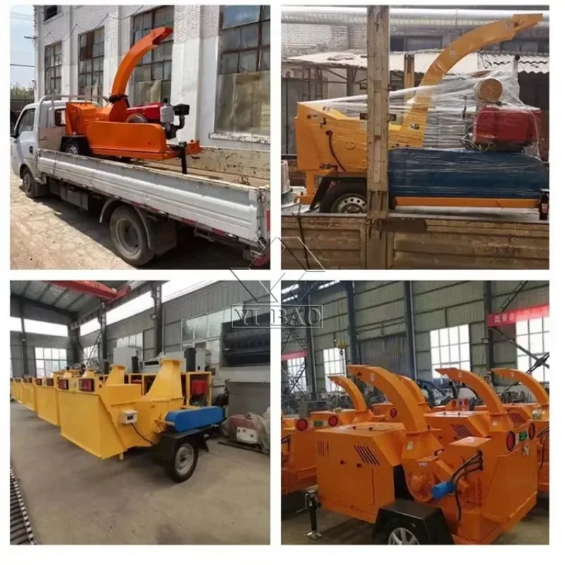 Hot Sale 50 Hp Self Powered Diesel Wood Chipper Machine Hydraulic Feeding Mobile Wood Chipper Shredder  Large Wood Crusher Drum