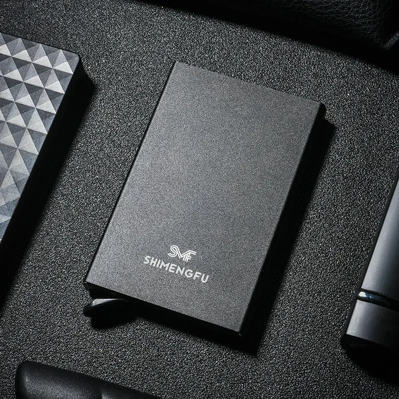 SHIMENGFU Slim RFID Credit Card Holder Pop up Smart Wallet Aluminum Metal Bank Card Pocket Case for Men And Women Business