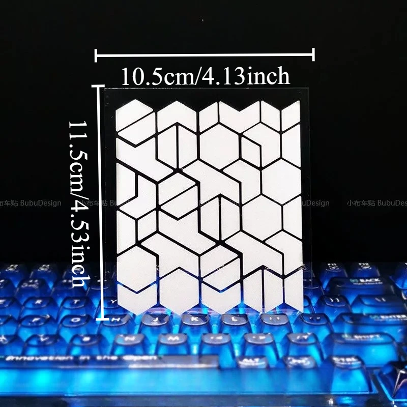 1Set Geometric Hexagon Reflective Bike Frame Vinyl Stickers, Waterproof Decals for Folding & Road Bike Decor