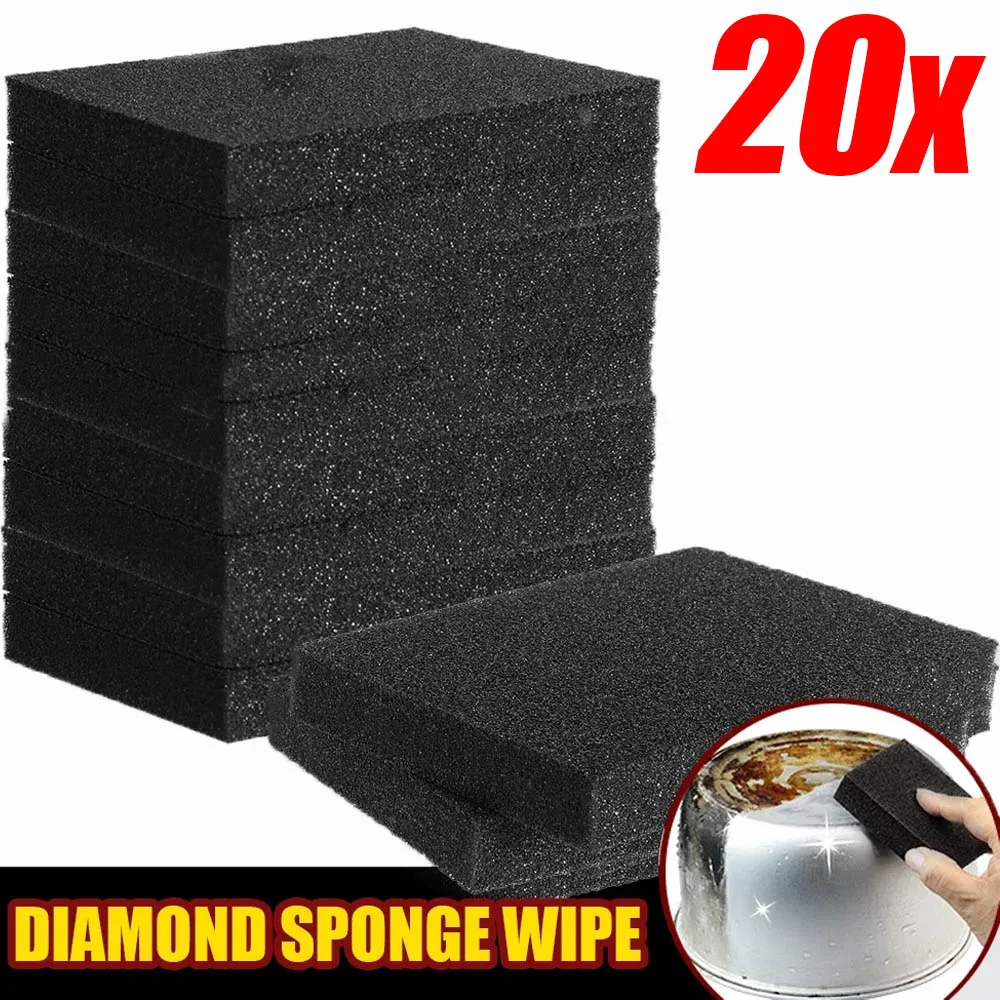 20/1PCS Magic Rust Remover Cleaning Sponge Kitchen Dish Pot Cleaning Brush Emery Descaling Clean Rub Household Cleaning Tools