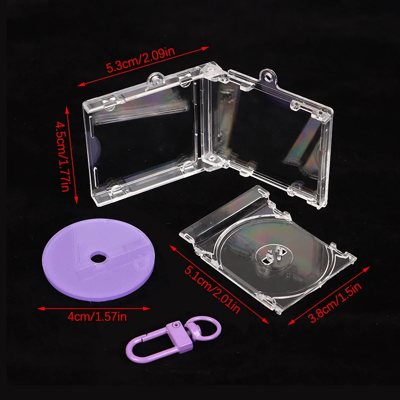Peripheres Gedenk-Blanko-Album Schlüsselanhänger Mini-CD-Hülle Schlüsselanhänger in Form eines CD-Players DIY Rucksack-Anhänger – Detail 15