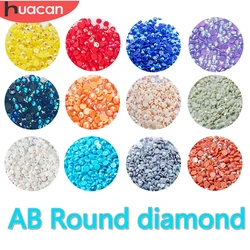 HUACAN AB Round Drill Diamond Painting Rhinestone Sale Mosaic Colorful Stones Resin Embroidery Gift Making