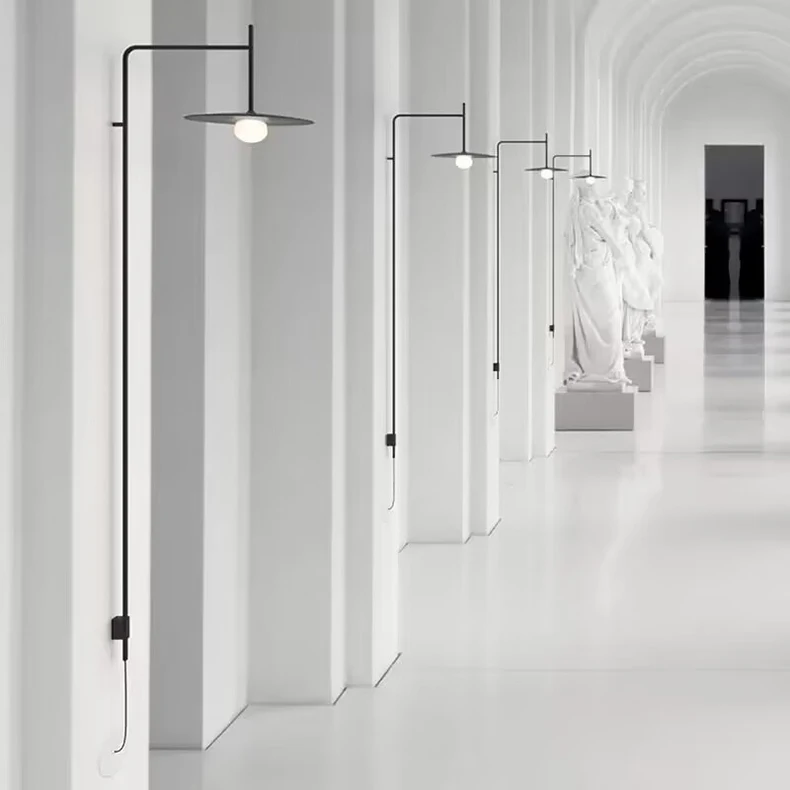 Minimalist Wall Light White Glass With Plug
