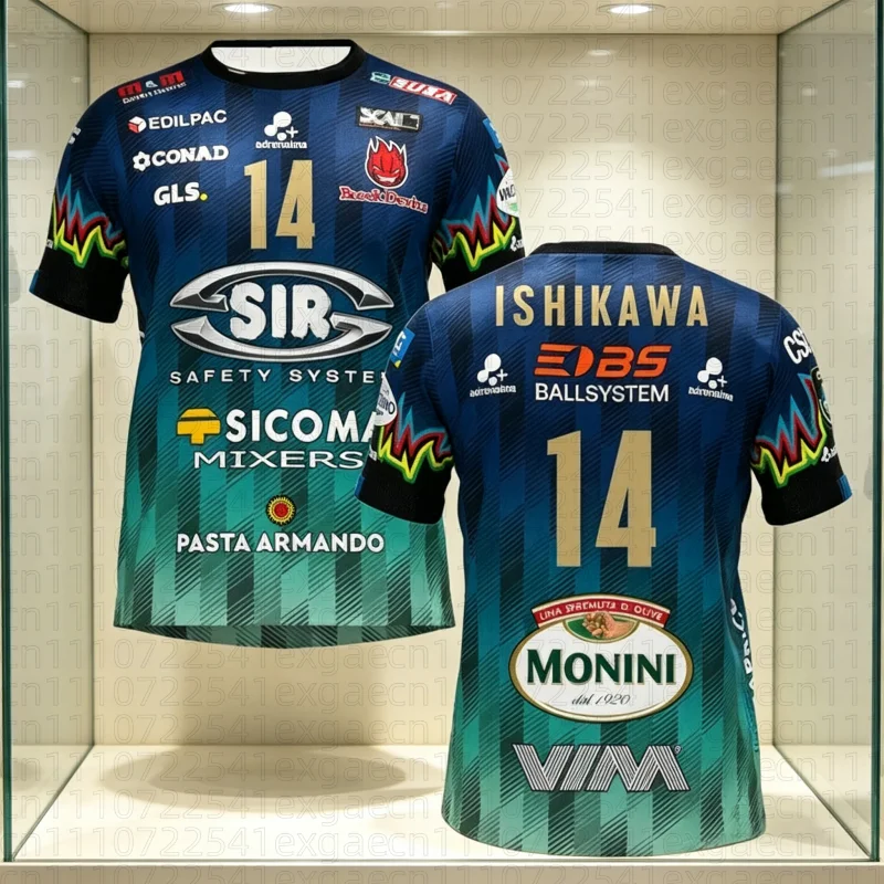 2025Men Women No. 14 Volleyball Jersey Sir Safety Perugia Tshirt