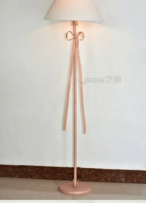 Pink Princess Room Floor Lamp Girl Bow Girl Room Bedroom Bedhead Standing Table Lamp