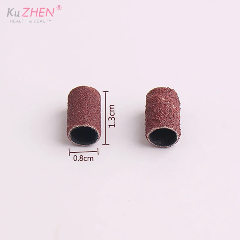 75/210 stks/doos Schuren Cap Bands Voor Elektrische Manicure Machine 180/120/80 Grit Nail Boor Slijpen bit Bestanden Pedicure Tool Set