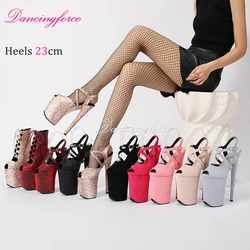 Dancingforce 23CM/9inches Luminous PU upper Platform High Heels Shoes Sexy Pole Dance Sandals Pole Dance shoes