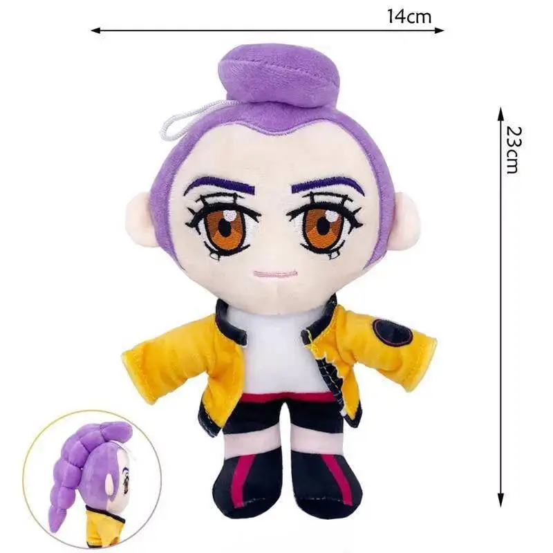 Anime nuevo Kpop Demon Hunters colgante muñeco de peluche juguete de dibujos animados lindo suave Rumi Mira Zoey muñecos de peluche juguete periferia para regalo de chico