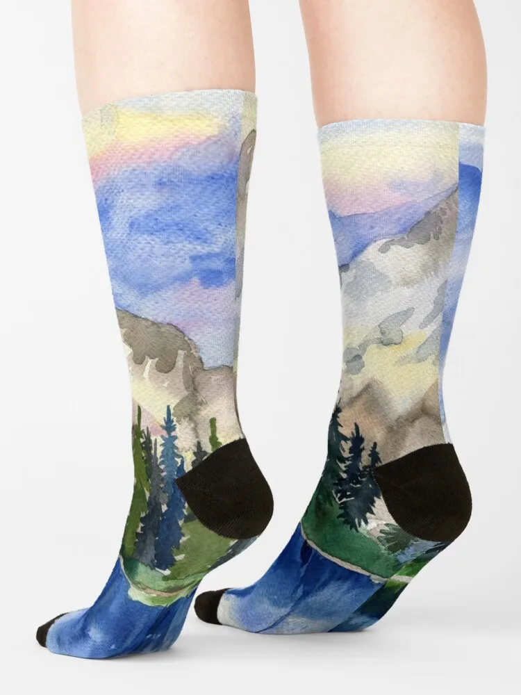 Mountain landscape Socks