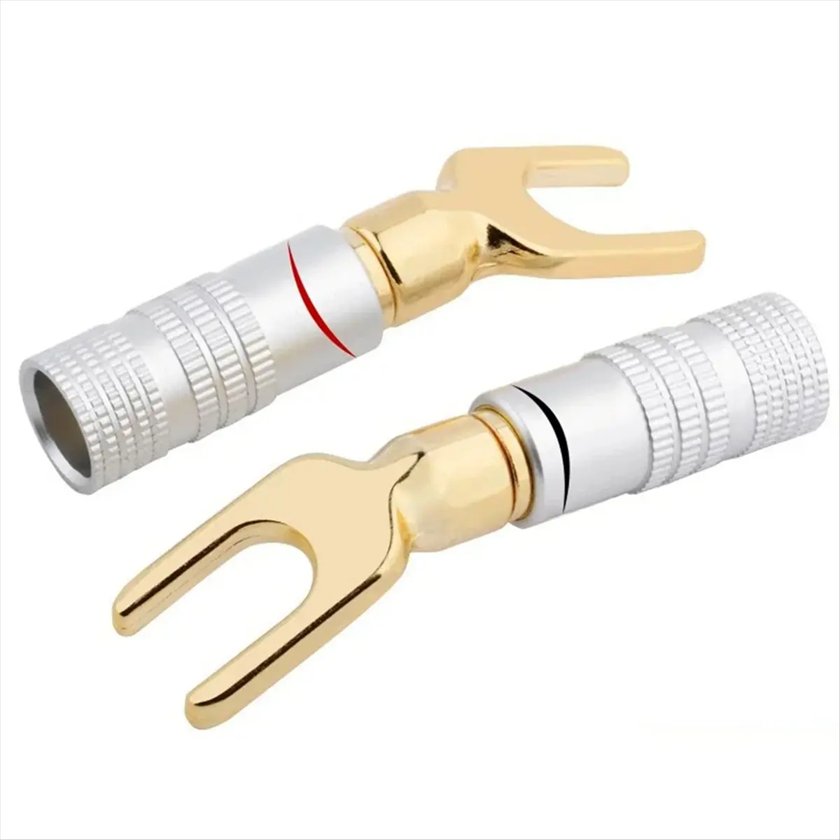 &A11I 10Pcs Y/U Type Banana Plugs Speaker Audio Cable Wire Connector Screw Lock Fork Spade Plug Banana Connectors
