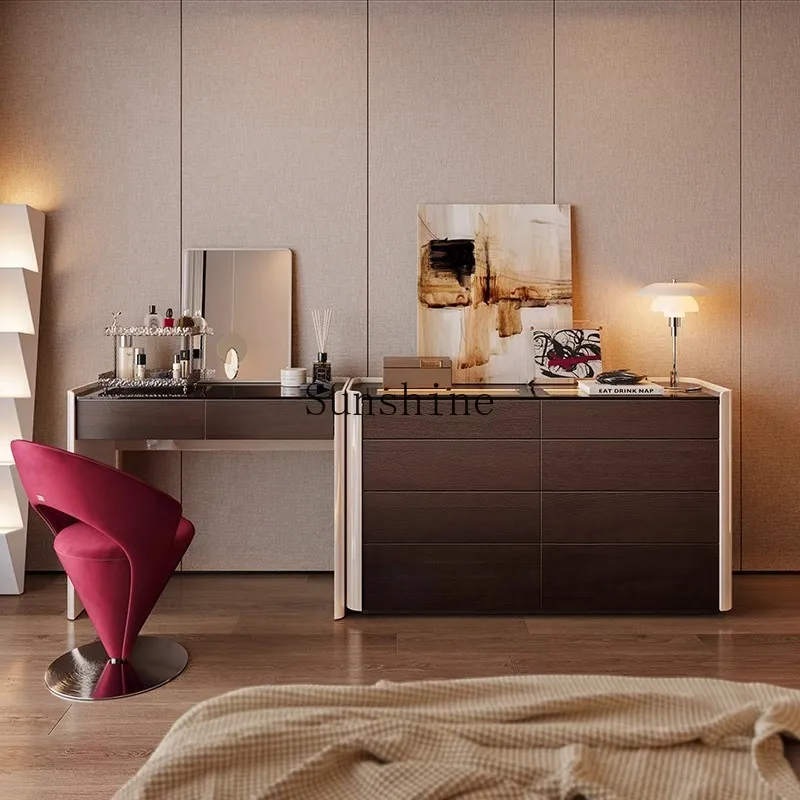

Italian minimalist eight-bucket cabinet, dresser, integrated bedroom, bedside storage, high-end upgrade