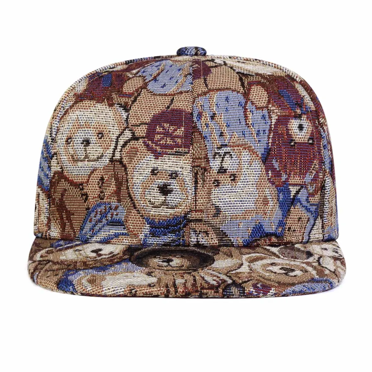 Children Little Bear Print Baseball Caps Hip-hop Hats Spring Autumn Outdoor Adjustable Casual Hat Boy Girl Trave