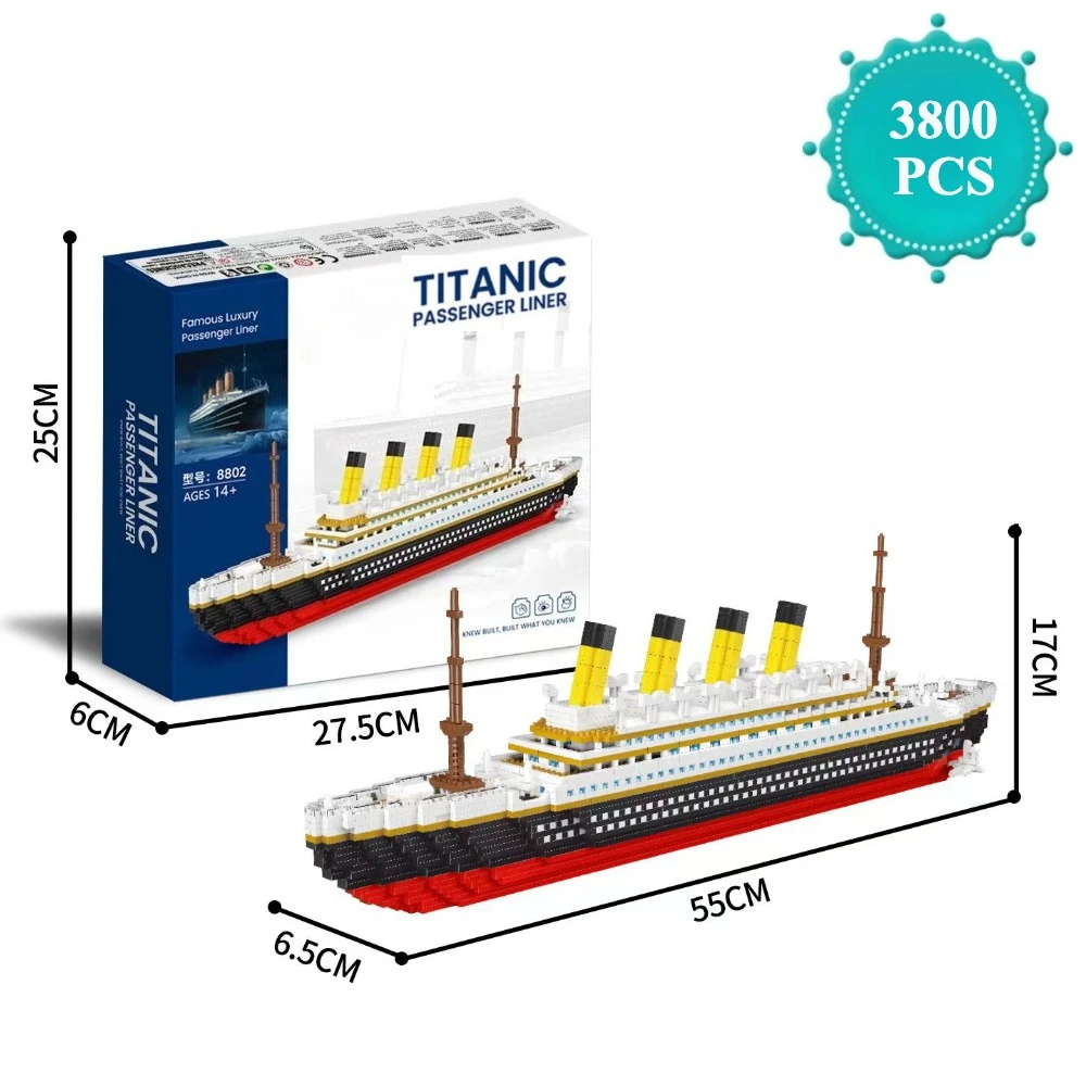 Luxe Titanic Cruiseschip Bouwstenen Monteer Model Boot Bakstenen Collectie Bouwspeelgoed voor Verjaardagscadeau voor kinderen
