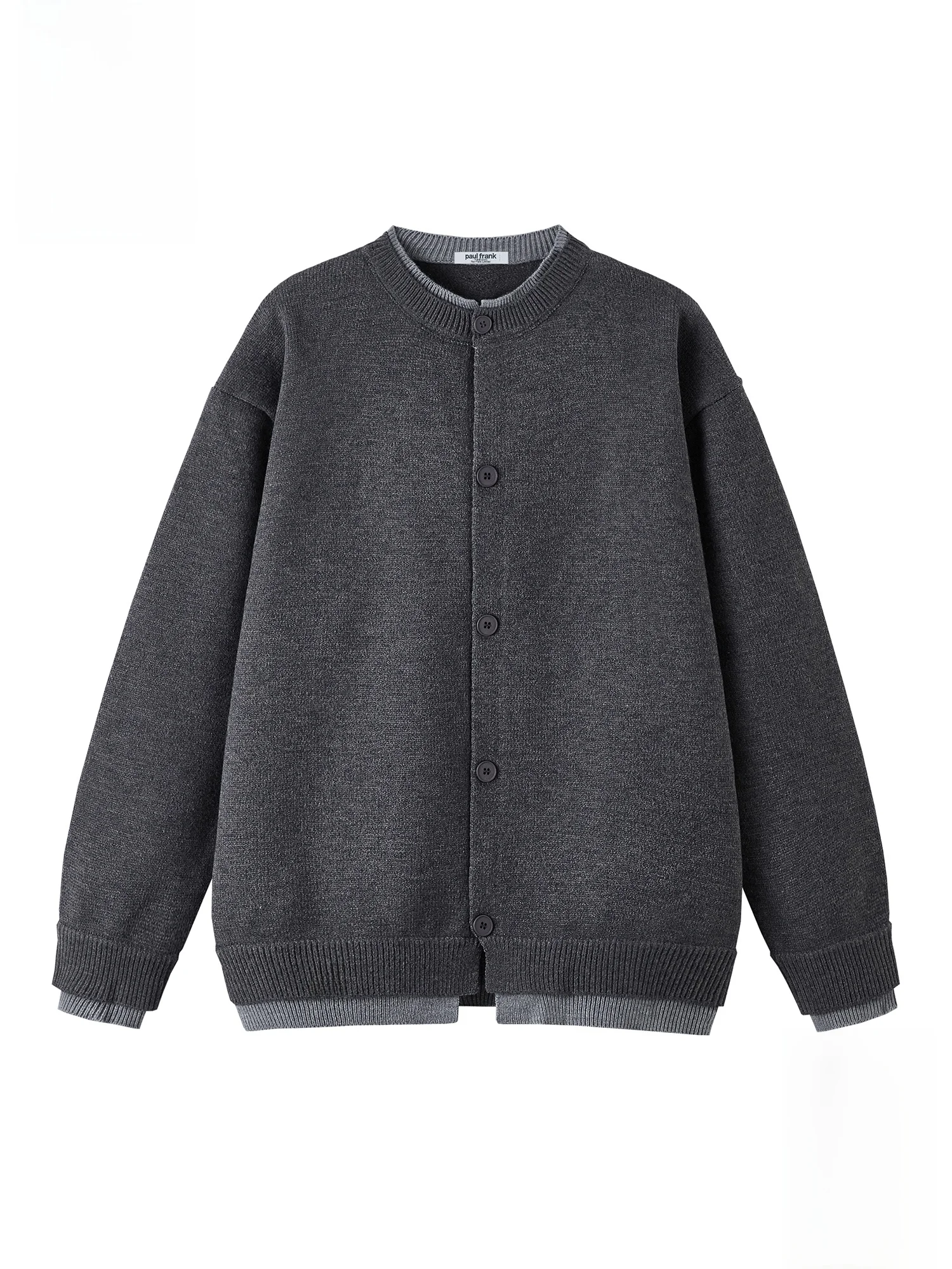 

Мужской вязаный кардиган Paul Frank в стиле ретро с принтом обезьяны Big Mouth Monkey, имитация двухслойности, свободный крой, круглый вырез, зимний