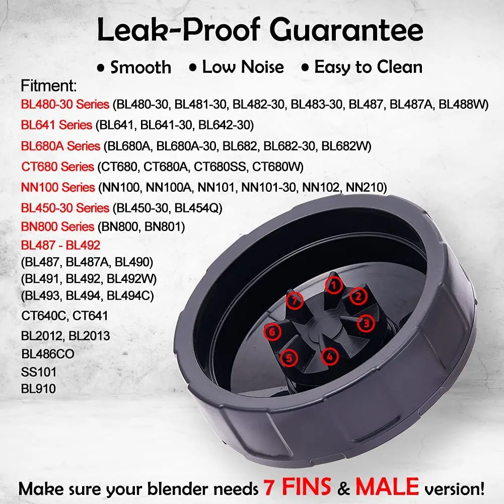 24Oz ถ้วย To-Go ฝาปิด,7 Fins Extractor Blade, สําหรับ Nutri Ninja Auto IQ BN801 SS101 BL480-30 BL641 BL642-30 เครื่องปั่นร้อน