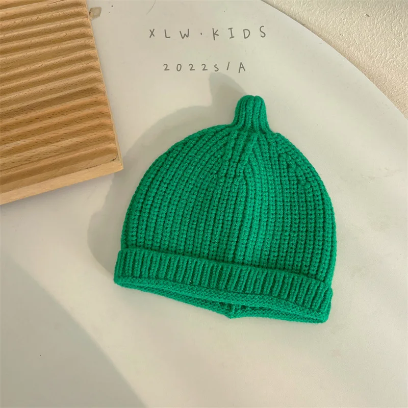 Korean Fashion Nipple Baby Hats Candy Color Wool Caps for Kids Outdoor Warm Beanies Children Hat for Girls Boys Kids Accessories