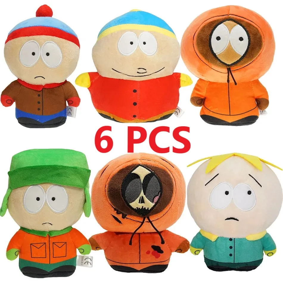 6Pcs set Plush Toy The SouthParks Game-Doll Stan Kyle Kenny Cartman Kawaii Cartoon Plush Dolls Boy girl Gifts for children