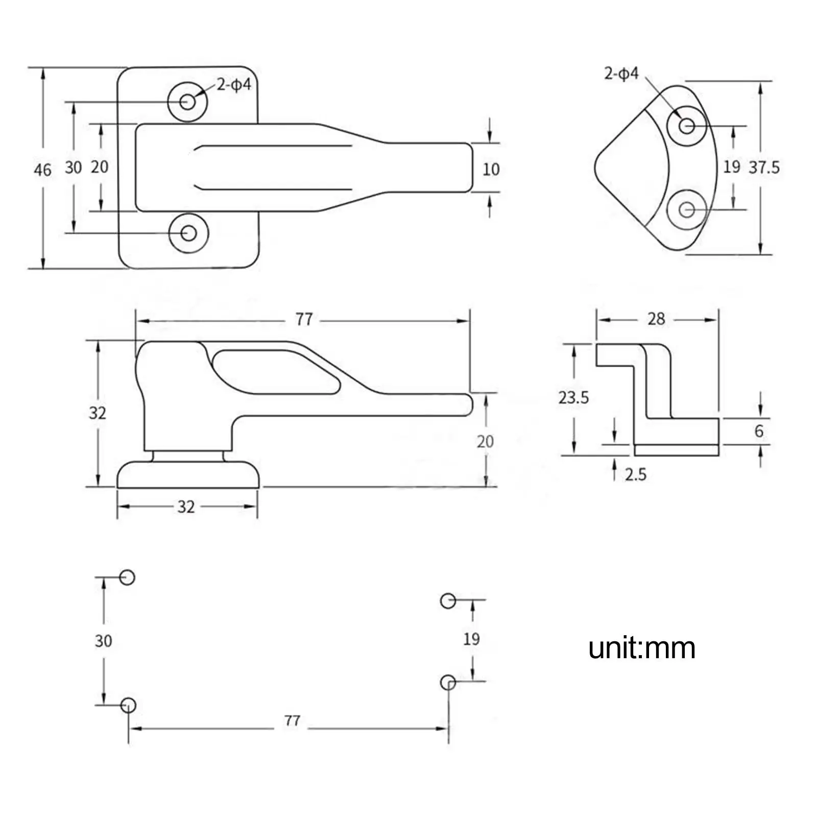 Nylon Cabinet Latch Lock Easy Installation Holder for RV Boat Caravan Campers Drawer Security