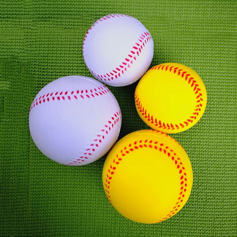 Béisbol suave PU presión Softball espuma sólida Softball estudiante béisbol pelota elástica 3 piezas para juego entrenamiento deportes ejercicio