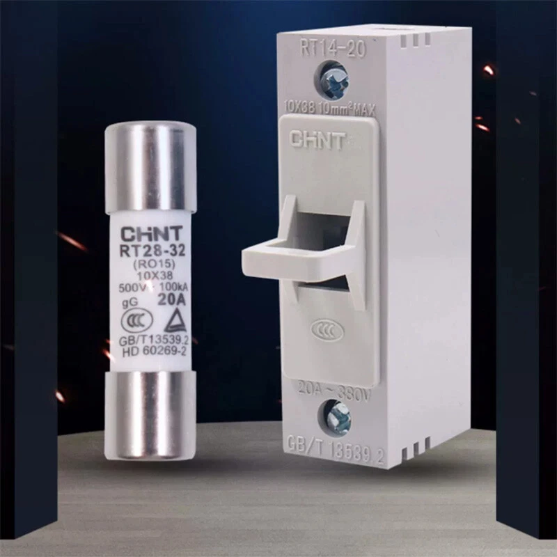 

1Set RT14-20 10x38MM Fuse Holder With Ceramic Fuse 2A 4A 6A 8A 10A 16A 20A 25A 32A House Mains Fuse