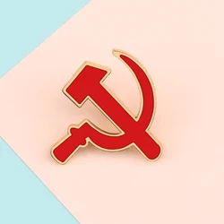 Red Sickle Hammer Enamel Pins Retro USSR Symbol Soviet Communism Brooch for Women Men Lapel Pin Clothing Hat Icon Badge Jewelry