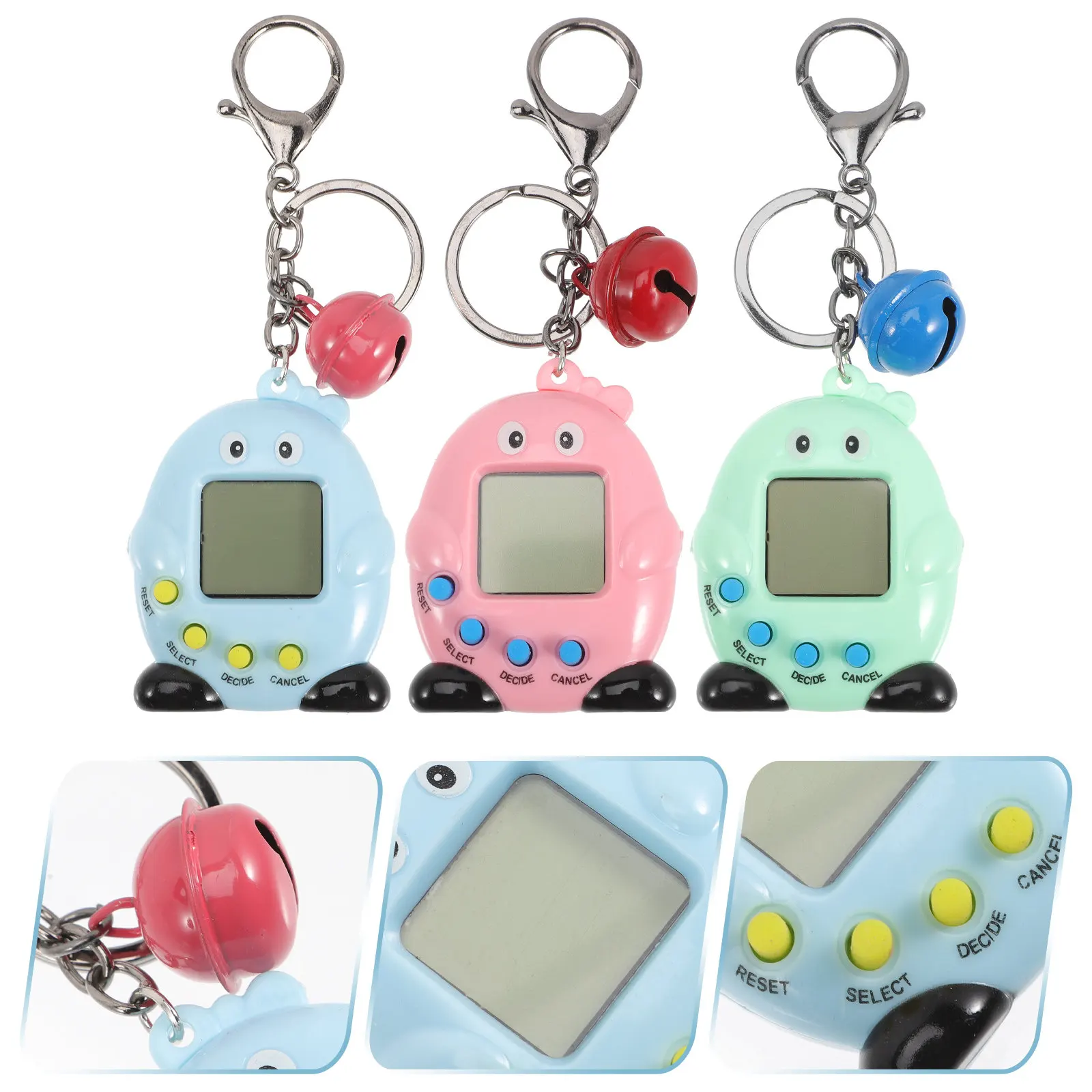 

3Pcs Virtual Electronic Hand-Held Digital Keychain Portable Pet Raising Game Educational Plaything