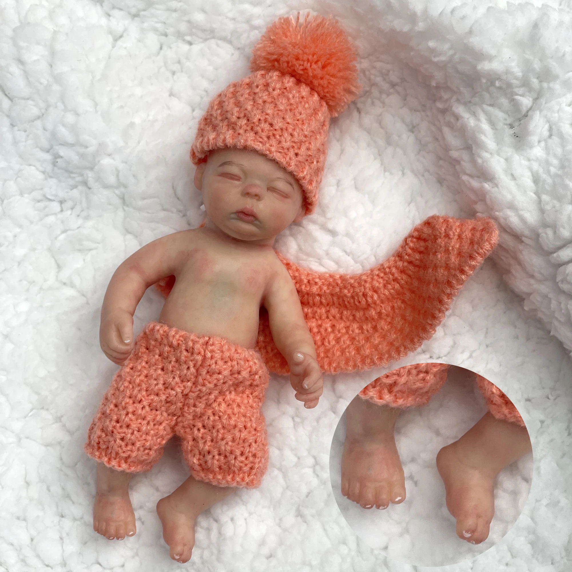 Bebe Reborn Reallista 15cm Mini Solid Silicone Reborn Dolls Artist Painted Reborn Baby Doll Bebe Reborn Corpo De Silicone