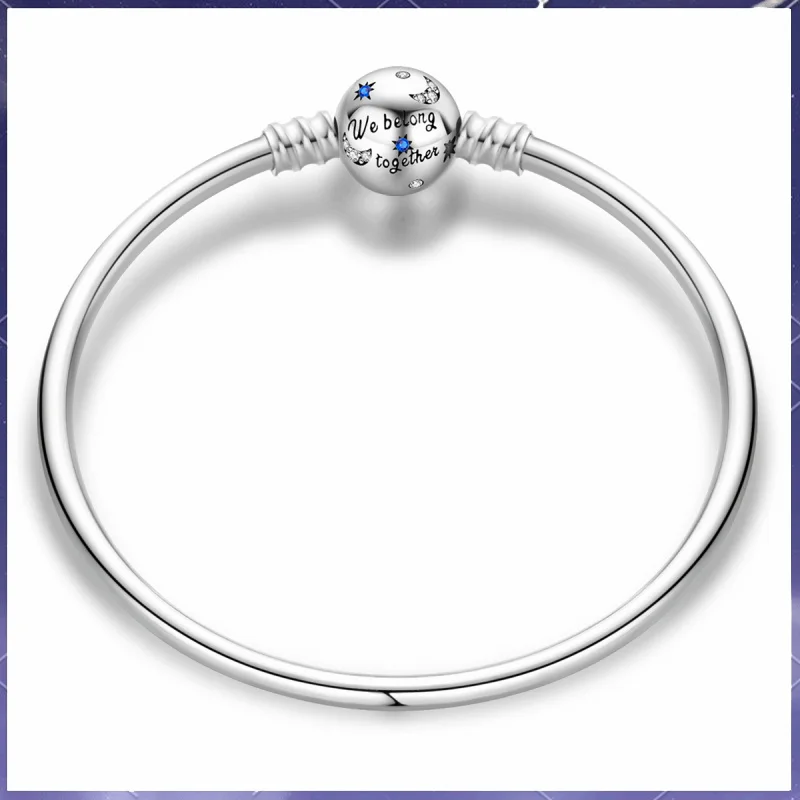 

Новый браслет из стерлингового серебра 925 пробы со звездой, модные женские украшения «сделай сам», подарок на день рождения