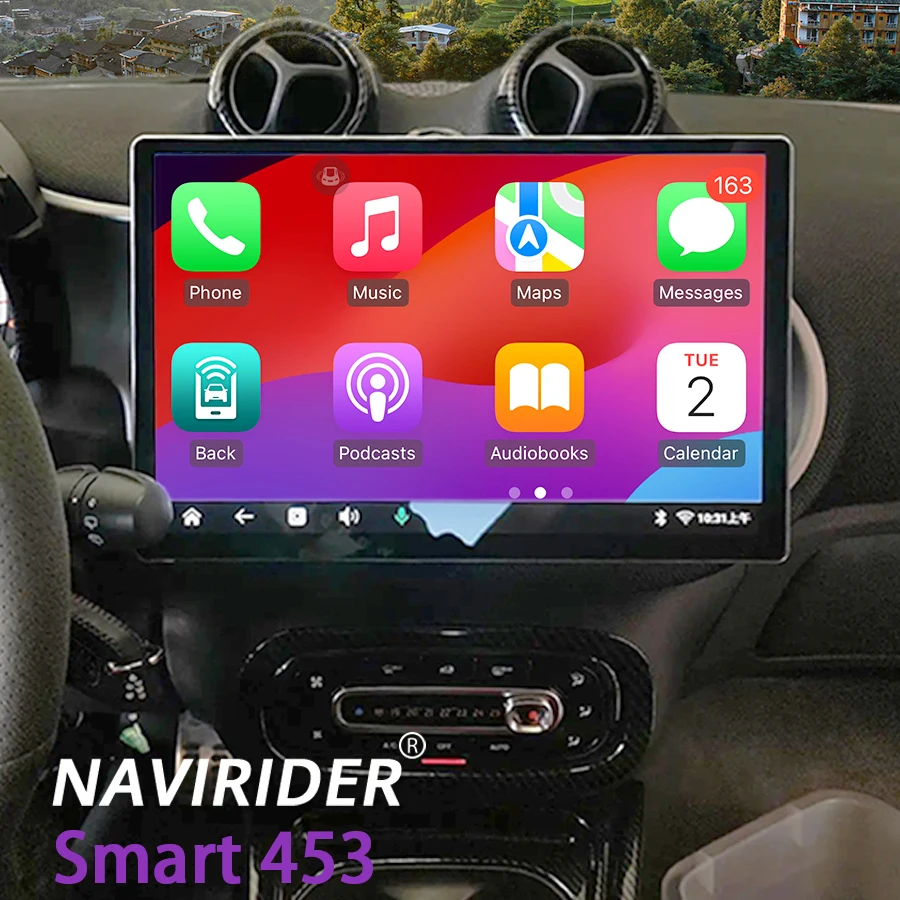 13,3-дюймовый автомобильный мультимедийный плеер Android 14 Carplay для Mercedes Benz smart 453 Fortwo 2014-2020, авторадио, GPS, стерео 2din HU