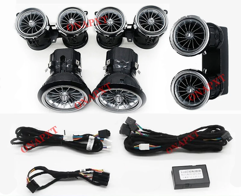 Lámpara LED de ambiente para coche de 64 colores para Benz Clase E W213 Coupe W238, turbina de ventilación de techo, altavoz Tweeter 3D, luz