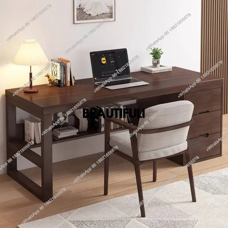 مكتب تنفيذي للتخزين الخشبي، مكاتب كمبيوتر كبيرة فاخرة وحديثة، أثاث مكتبي كبير من Schreibtisch