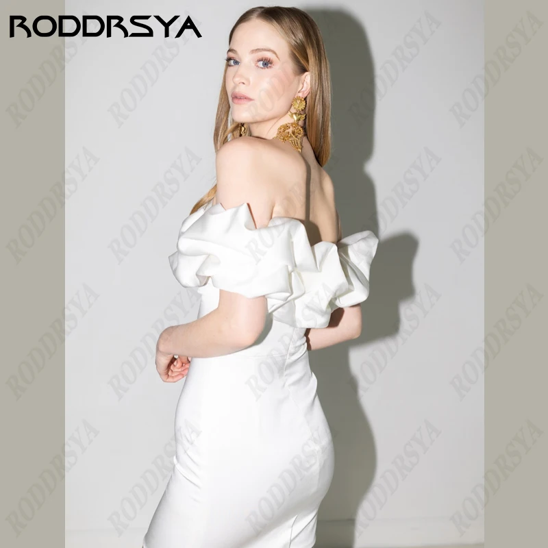 RODDRSYA-Robe de Mariée Courte en Satin Doux pour Femme, Col Bateau, Dos aux, Patients, ix, Sans Bretelles, FibrBeach, ÉducatifRobe de Mariée Courte en Satin Doux pour Femme, Col Bateau, Dos aux, Patients, ix, Sans Bre