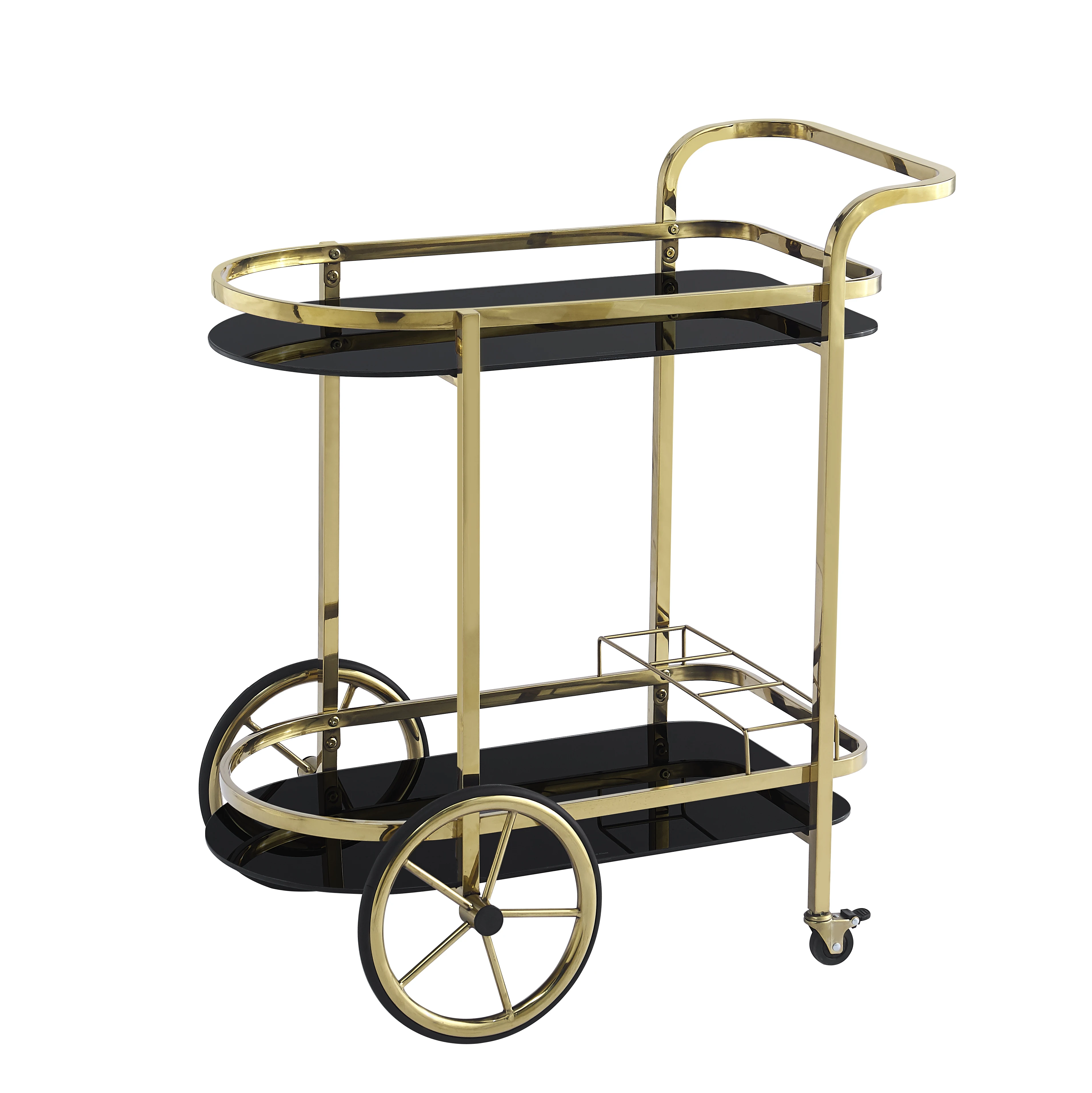 Modern Stainless Steel Hotel Service Cart Multi Purpose Cake And Liquor Trolley For KTV And Dining