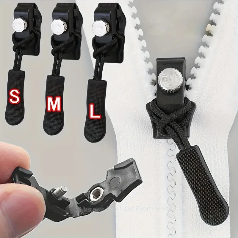 

3-12Pcs Universal Zipper Repair Kit Quick Instant Detachable Zipper Head Replacement Zipper Slider Pull Jacket Bags Coat DIY Sew