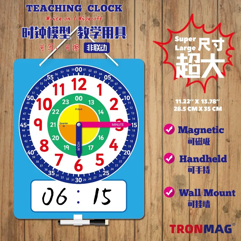 Children's Clock Model Primary School Kids Clock Teaching Time Cognition Learning Tools