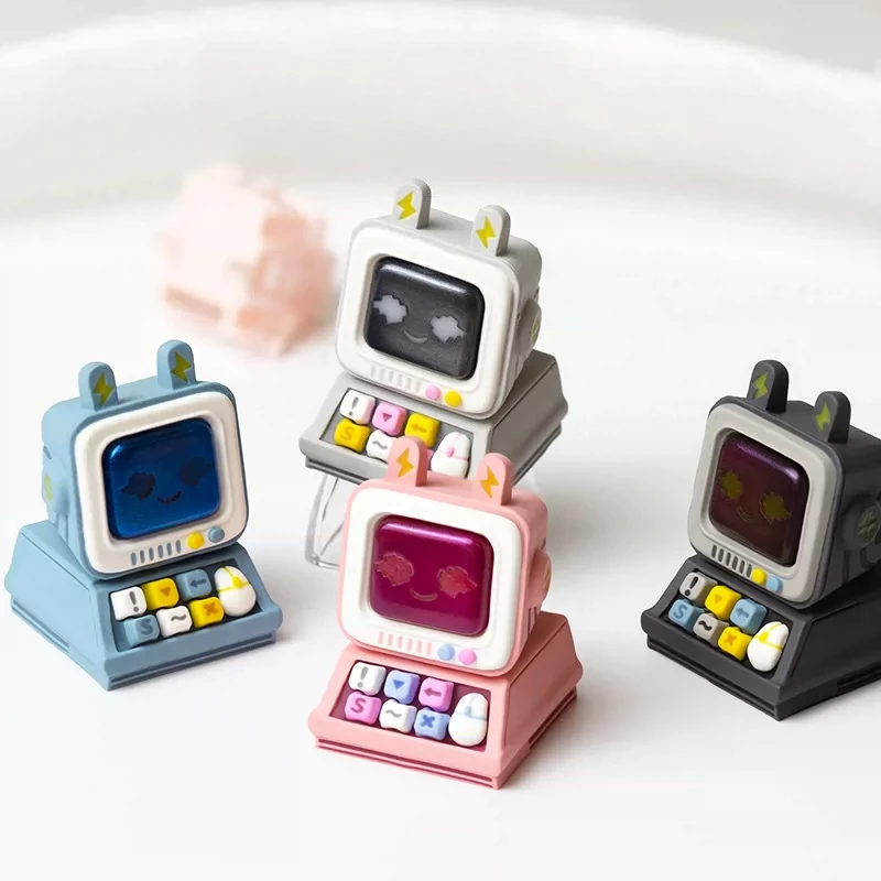 Retro Desktop Computer Theme Keycaps Set Resin Custom Original Handmade Cross Switch Transmission Artisan Single ESC Key DIY