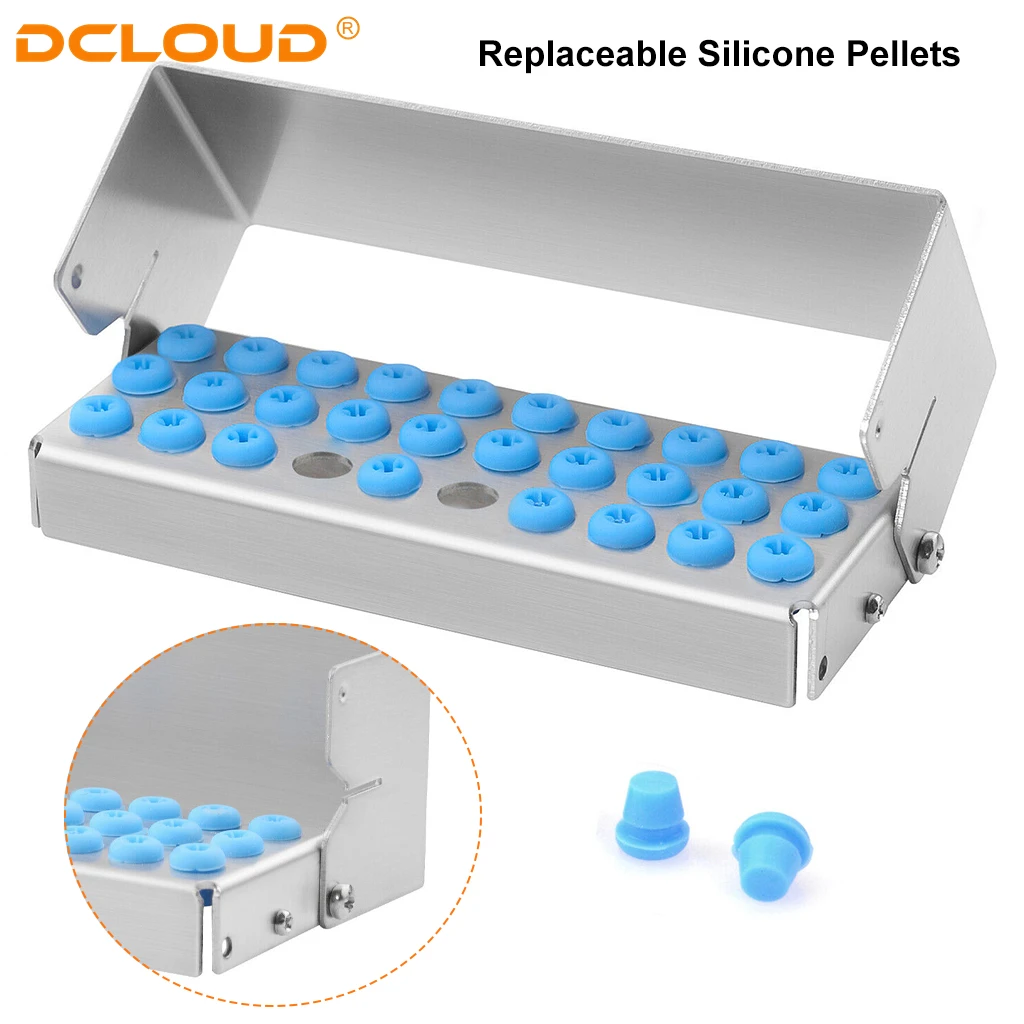 Dental Bur Holder Scaler Tips Implant Drills Autoclave Sterilizer Case Endo File Disinfection Box Organizer 6/8/12/30 Holes