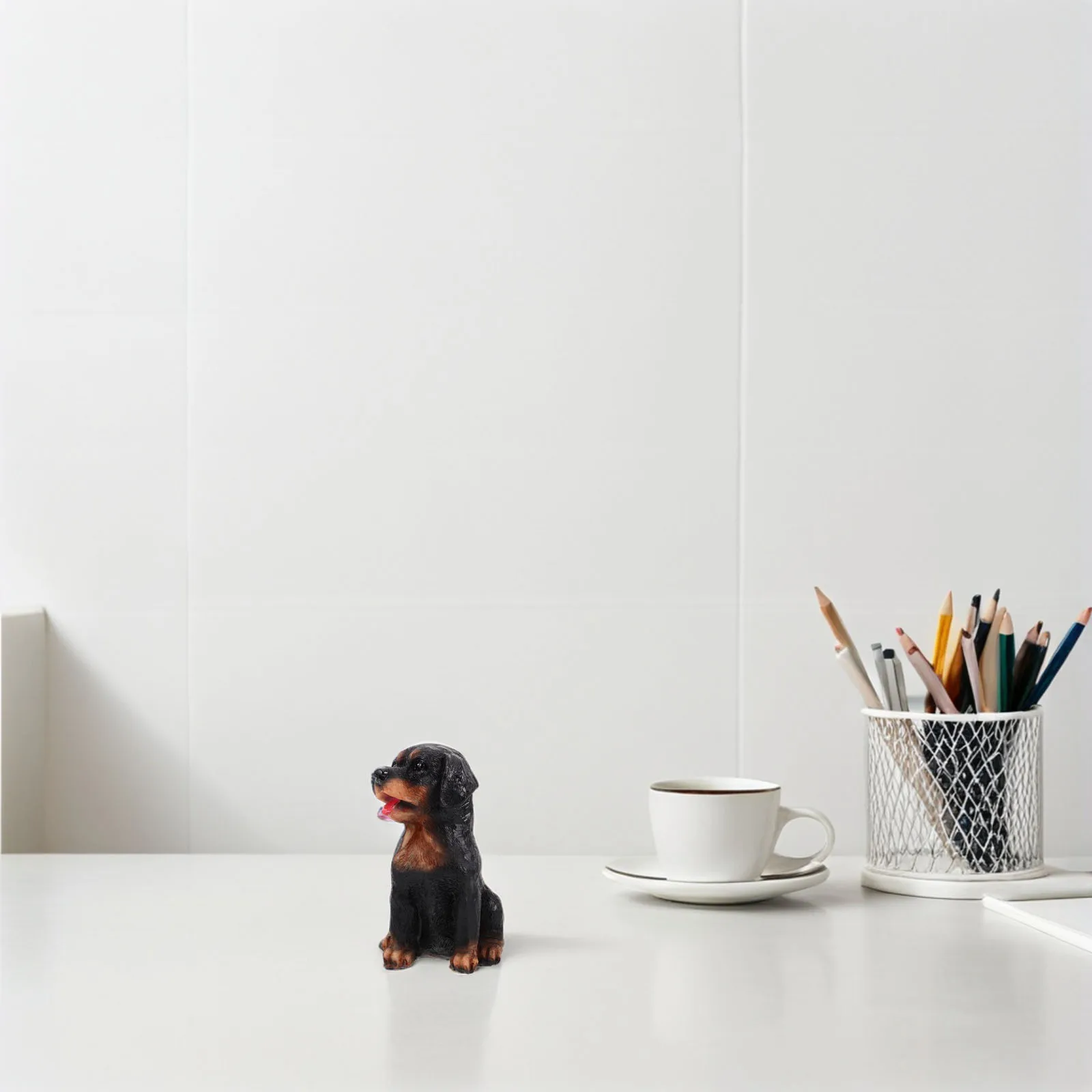 

Little Black Dog Car Ornaments Resin Sculpture Home Decor Desktop Accessories Animal Figurines Car Dashboard Miniatures