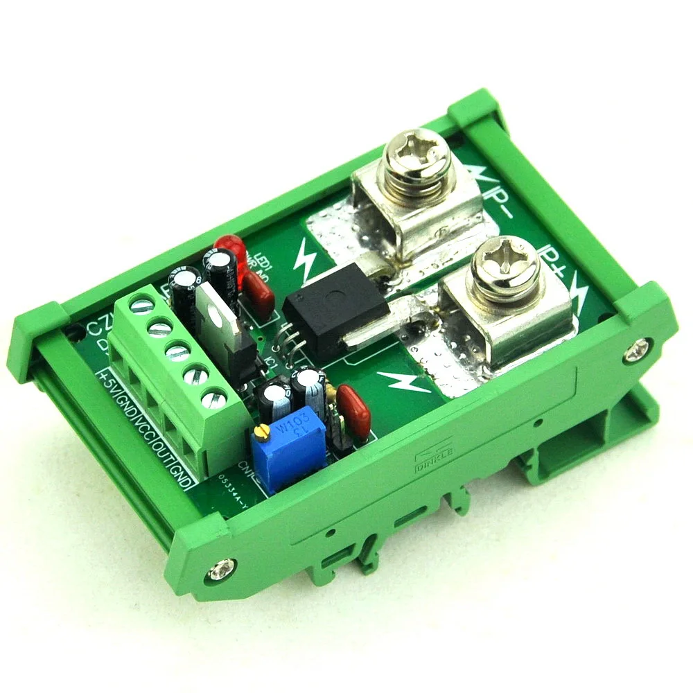 

DIN Rail Mount +/-100Amp AC/DC Current Sensor Module, based on ACS758.