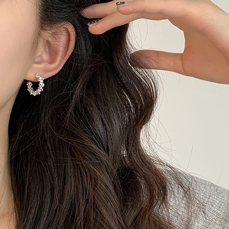 PONYKISS 925 فضة 18K الذهب حرف C هندسية وأقراط للنساء الحد الأدنى الكلاسيكية غرامة مجوهرات اكسسوارات