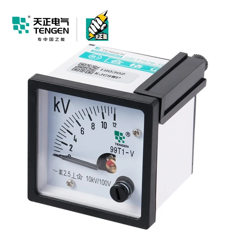 TENGEN Electric 99T1-V Voltmeter AC Pointer Type 10KV/100V 12KV 250V 450V