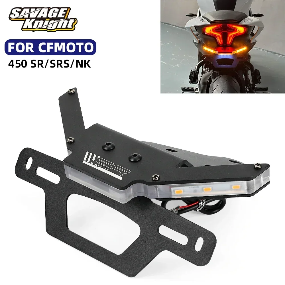 450SR License Plate Holder Turn Signal LED Light For CFMOTO 450 SR NK 450SS 450NK 450SRS Motorcycle Tail Tidy Fender Eliminators