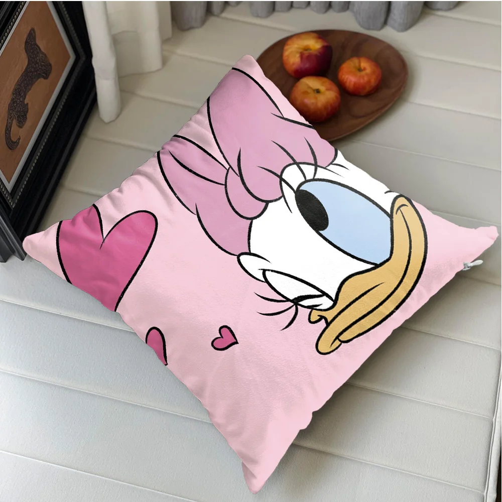 Kawaii D-ديزي بطة المخدة غطاء الوسادة 45x45 الوسائد الزينة عيد الميلاد الديكور 2026 هدية شخصية الشمال المنزل #1